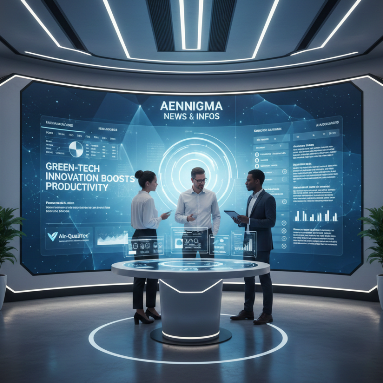 Futuristischer Expertenraum für New/Infos von Aennigma – Entscheidungen, Gesundheit und Innovation für Menschen und Unternehmen